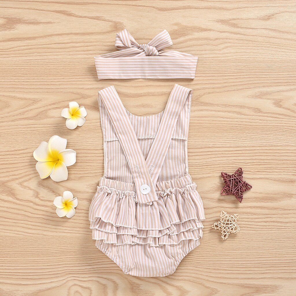 Peuter Baby Meisje Kleding Kinderen Meisjes Jongens Mouwloos Ruche Streep Romper Sunsuit Kleding Peuter Rompertjes Meisjes Rompertjes