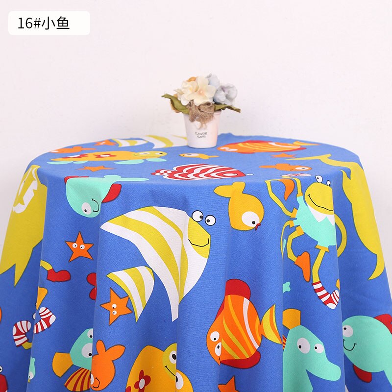 Polyester Katoen Dieren Cartoon Print Canvas Stof Voor Huisdecoratie Foto Achtergrond Doek W300022