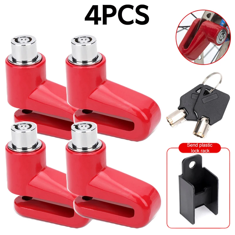 Beveiliging Antidiefstalslot Fietsschijfremslot Fiets Motor Mini Antidiefstal Draagbaar hangend remslot van aluminiumlegering: Licht Geel