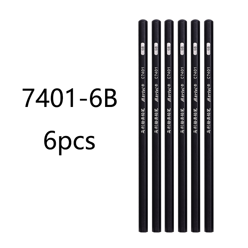 6/3 pcs Drawing Charcoal Pencil Painting 2H-8B 10B 12B Lead Level Honed 14B for Beginners Soft Neutral Hard: 6 pcs 7401-6B