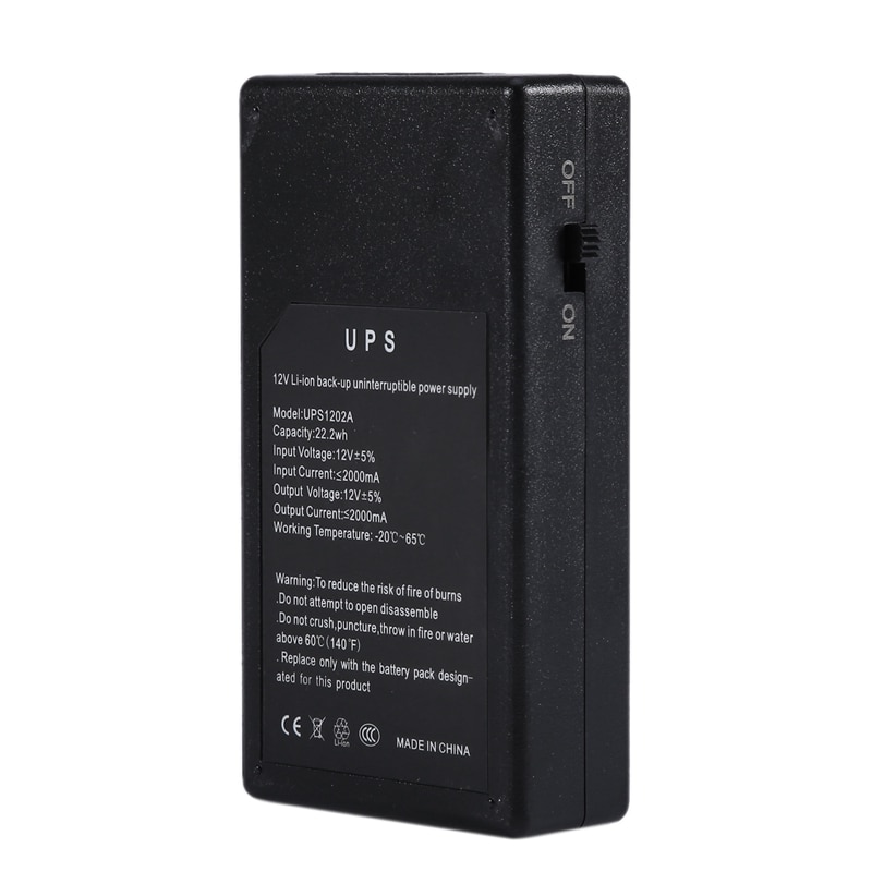 12V2A 22.2W UPS Uninterrupted Power Supply Backup Power Mini Battery for Camera Router