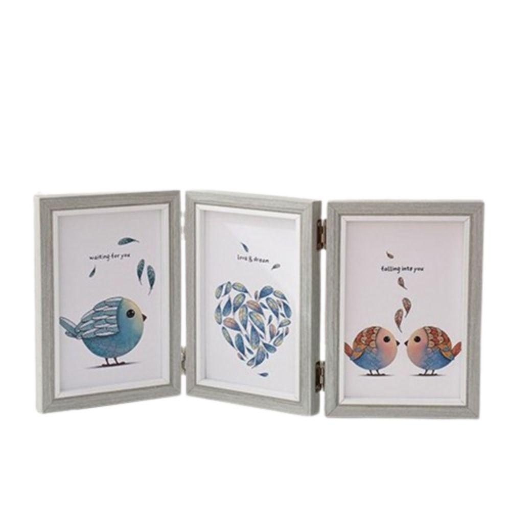 Foldable Hinge Photo Frame Double/Triple Wooden Desktop Album Set 2/3/4/5 Linked 6/7/8 Inches Combination Folding Frame: Brown