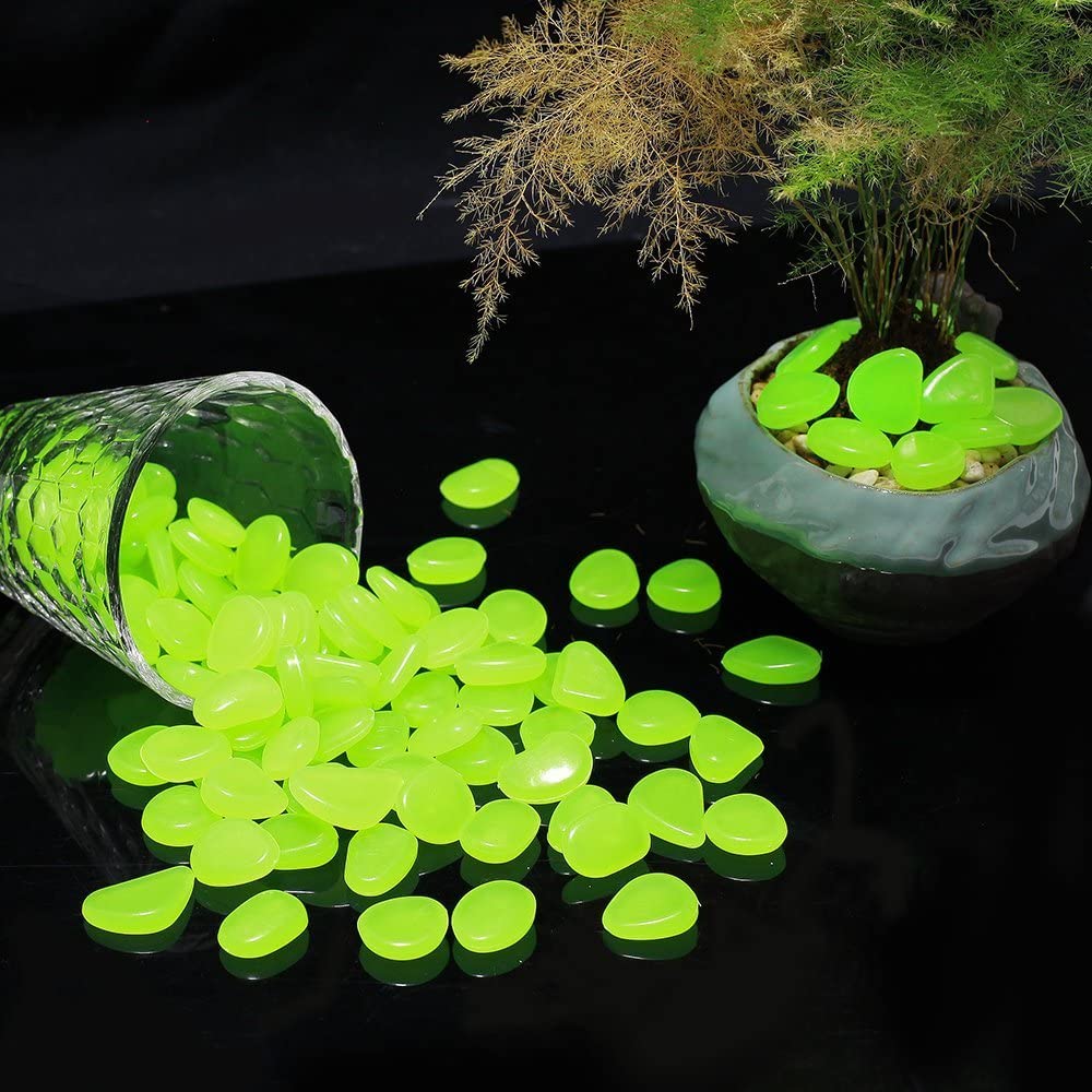 Pierres de gravier décoratives pour aquarium, 50 pièces, Style Chic, brille dans la nuit, rochers de jardin, pour allée, cour, bricolage