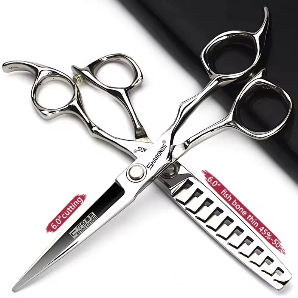 6 Inch Kapper Specifieke Schaar Professionele Kappers Schaar Kapper Tondeuse Set Platte Dunner Haar Snijgereedschappen: Oranje
