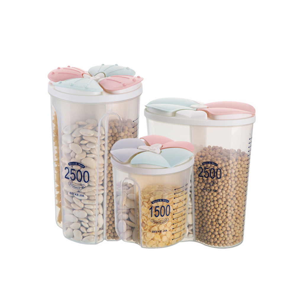 Plastic Cereal Dispenser Storage Box Kitchen Food Grain Rice Container Nice Kitchen Rice Storage Box Flour Grain Storage#5$