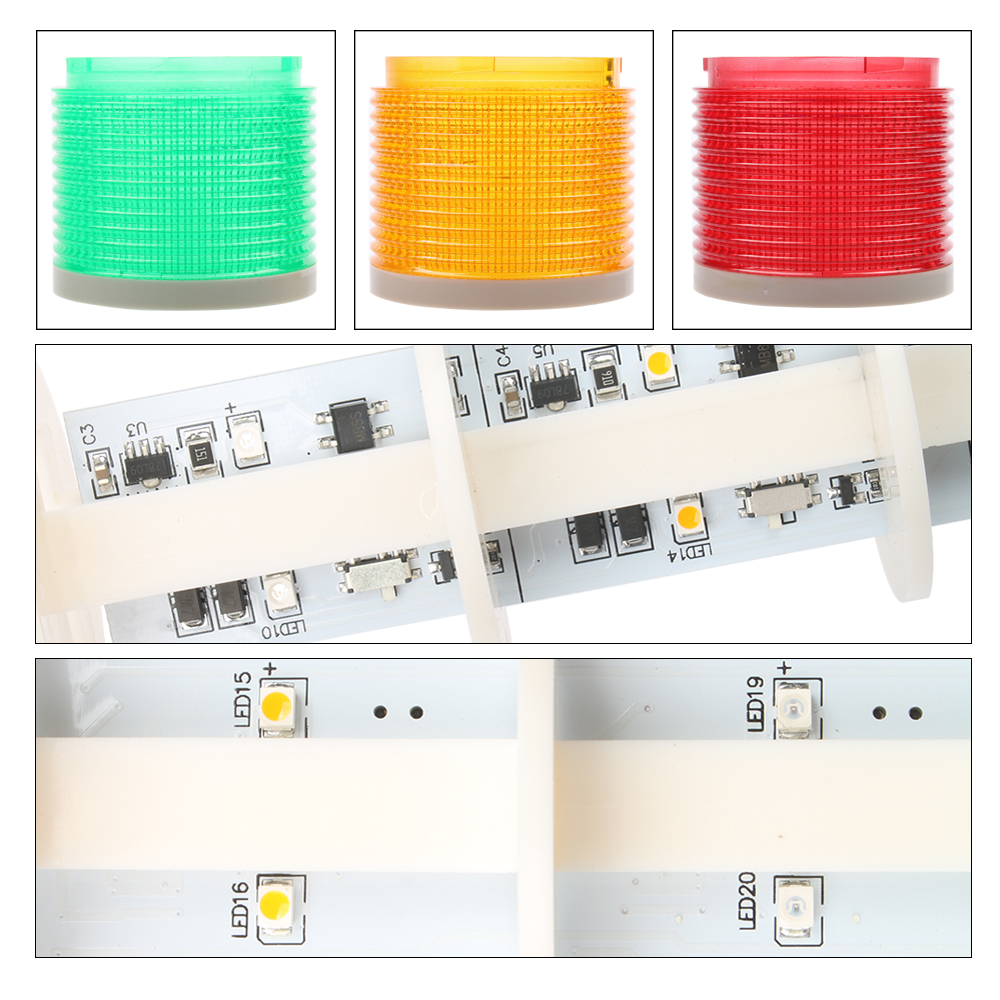 LED warning light Rotatable 180 Stack light industrial for CNC machine DC 12V 24V AC 110V 220V Steady flashing light