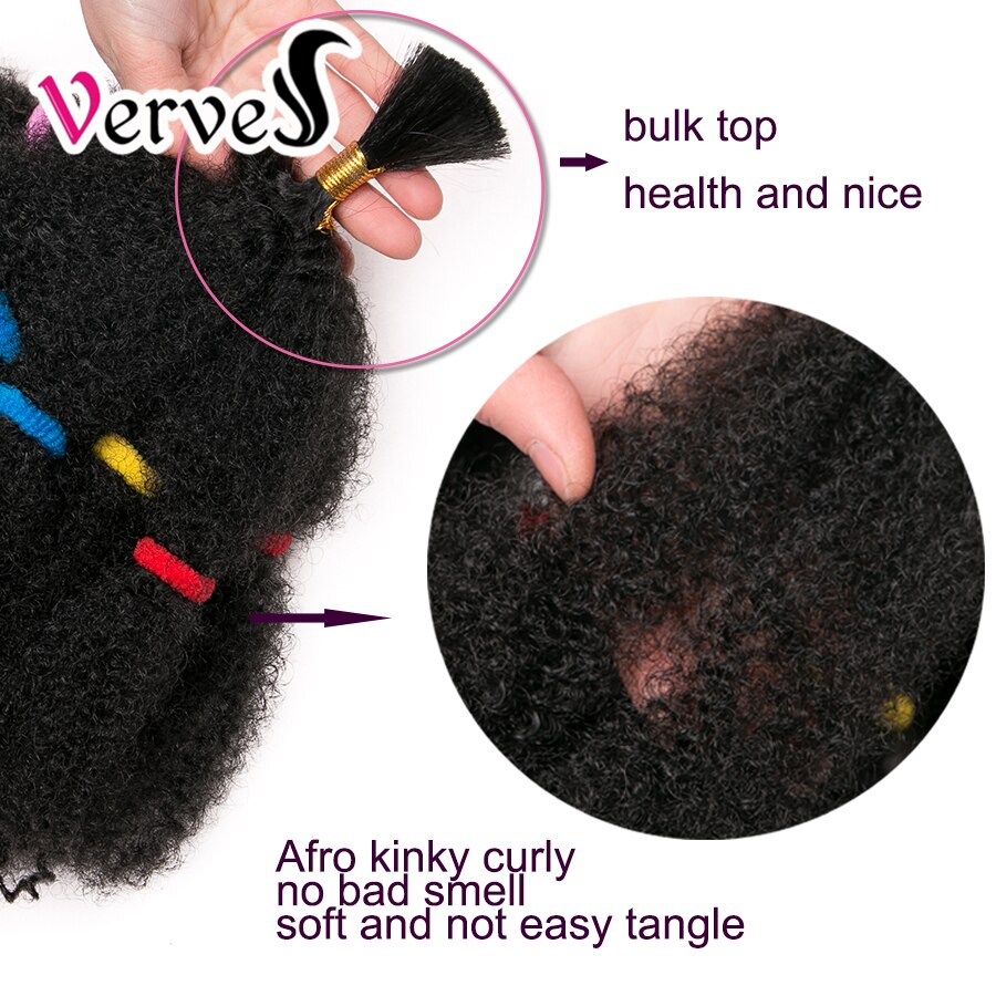 VERVES Culry Synthetic Crochet Braids Hair Extensions 12 inch Ombre Braiding Hair Afro Kinky Bulk Twist Braids Black,Brown,Bug