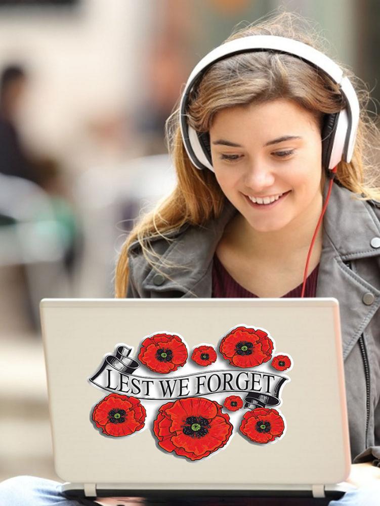 Poppy Flower Window Sticker VE DAY Waterproof Poppy Glass Decal