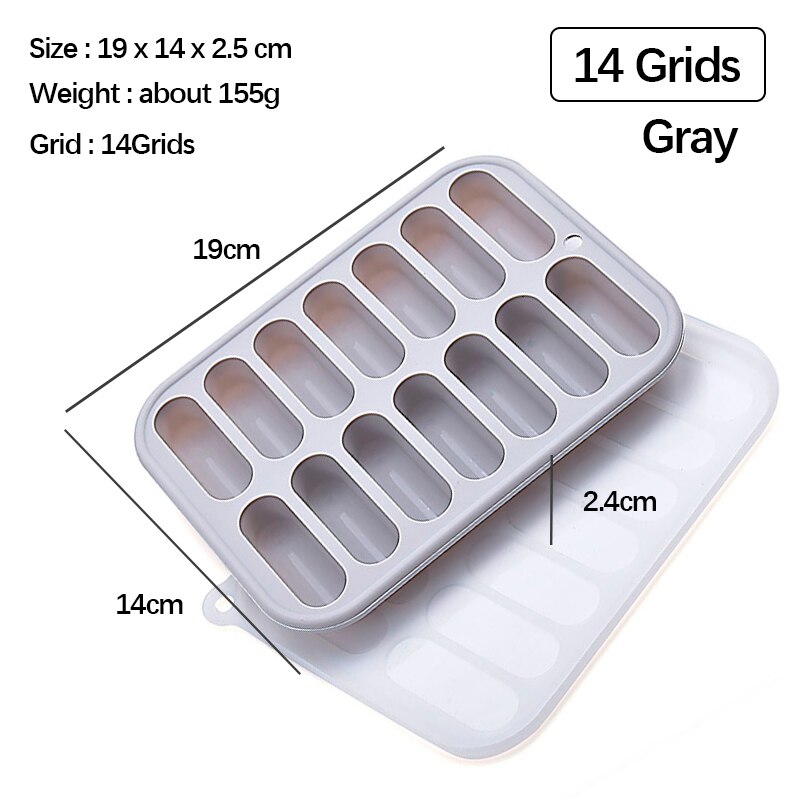 Molde de silicona para hacer salchichas sin BPA, utensilio de cocina hecho a mano para perros calientes, jamón, accesorios de cocina: 14 holes gray