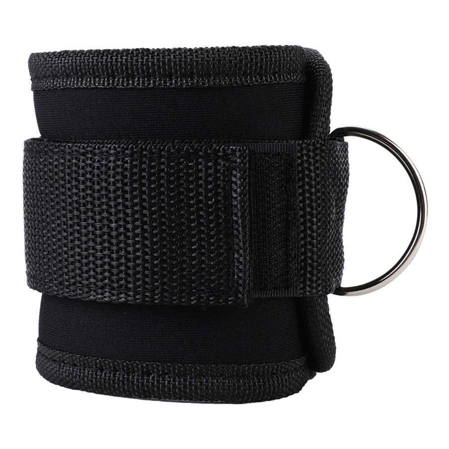 Enkelband d-ring dijbeen katrol sportschool gewichtheffen fitness kabelbevestigingen: Zwart