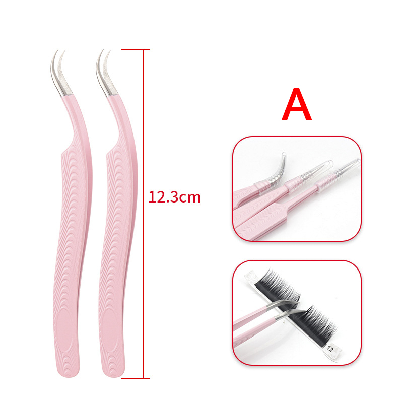 Rvs Lash Pincet Roze Pincet Professionele Wimper Extensions Benodigdheden Make Gereedschap Volume Wimper Pincet