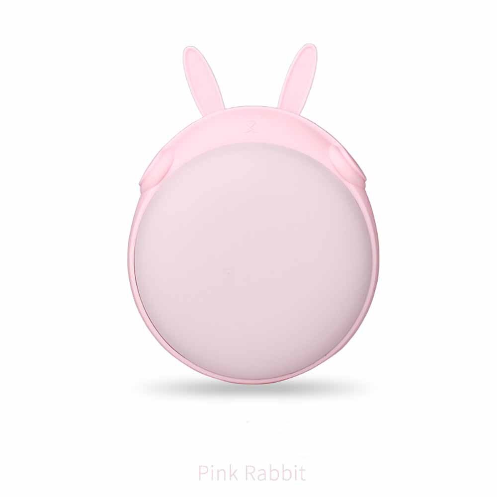 6-8h 6000mAh 4 In 1 USB Rechargeable Electric Hand Warmer Double-Side 0.8s Heating Mini 5V Long-Life Pocket Power Bank Warmer: Pink Rabbit