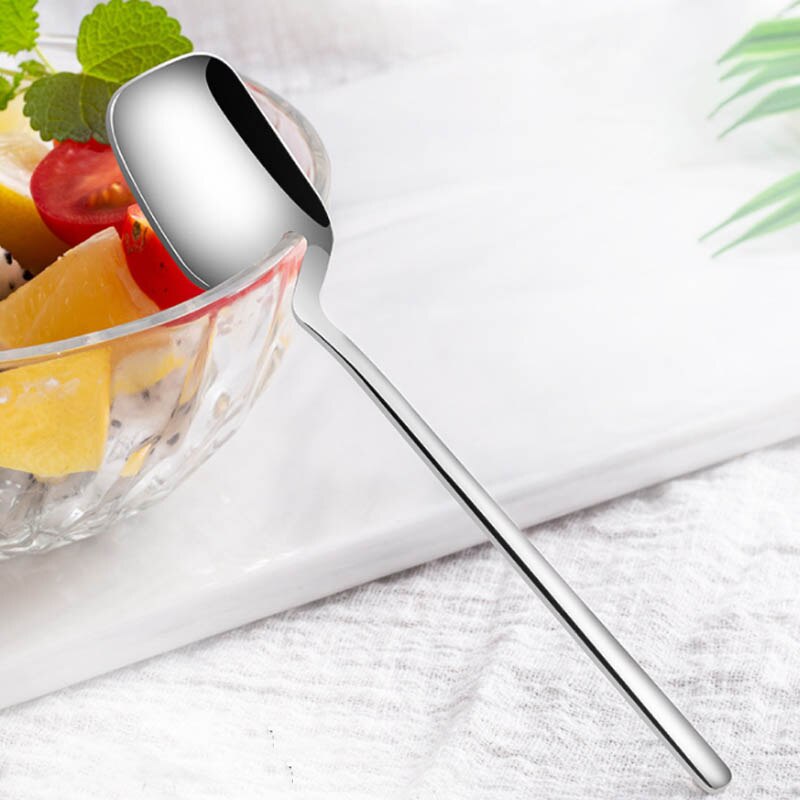 1Pcs Keuken Tool Luxe Stijl Roestvrij Staal Servies Cooffee Lepel Lange Handvat Cake Dessert Vorken Fruit Vork