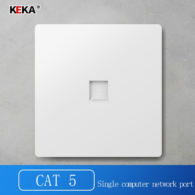 KEKA 86 Standard Computer Socket PC Panel CAT5 CAT6 Network Module RJ45 Cable Interface socket 2 Gang Internet Outlet: CAT5  SINGLE WHITE