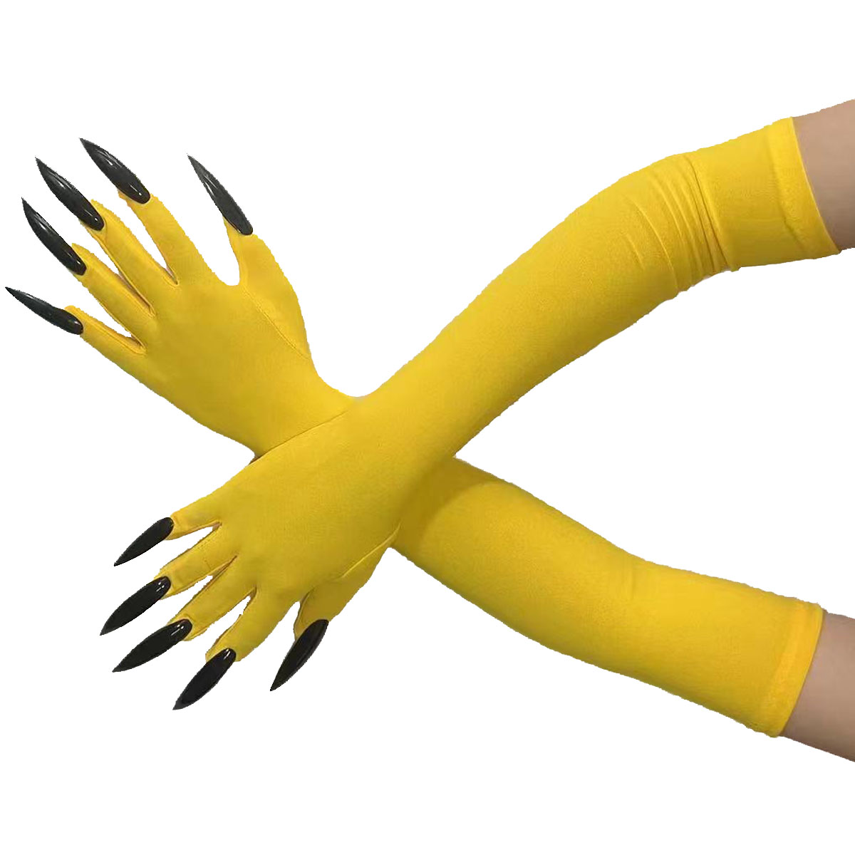 Cool Halloween Handschoenen Lange Ghost Klauw Jurk Up Handschoenen Mode Zwarte Lange Nagels Cosplay Halloween Grappig Handschoenen