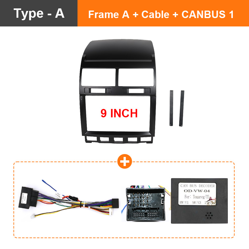Voor VW Volkswagen Touareg 2002 9 Inch Auto Dash Mount Installatie Dubbel Din DVD Frame Trim Kit Dashboard: WHITE