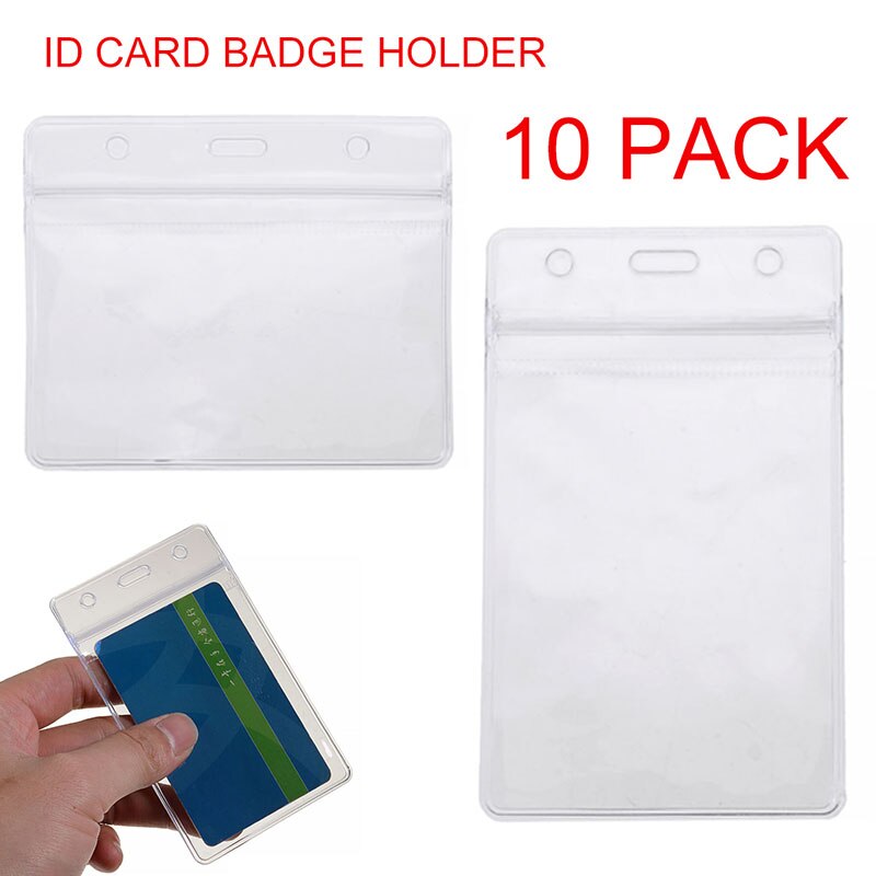 10pcs ID Card Holder PVC Work Permit Badge Holder Bank Credit Card Protection Case Waterproof For Office School Supplies
