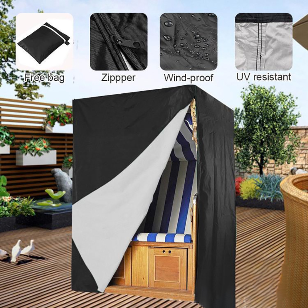 Garden Bench Dustproof Cover Waterproof Breathable Outdoor Bench Seat Cover Black Outdoor Furniture Cover UV Protection Useful