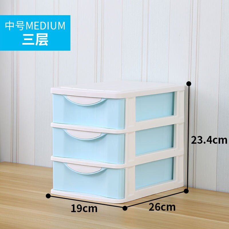 4-layer Drawer Desk Storage Box Plastic Document Sundries Holder Cosmetic Cabinet Storage Organizer Desktop Makeup Organizer Box: Medium 3 layer
