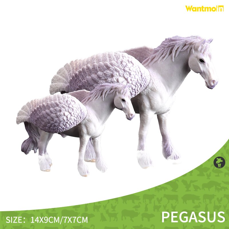 Wild Animals Model Family with Kangaroo Hippo Rhino Tiger Zebra/Realistic Wildlife Collection action figure for kids: Pegasus