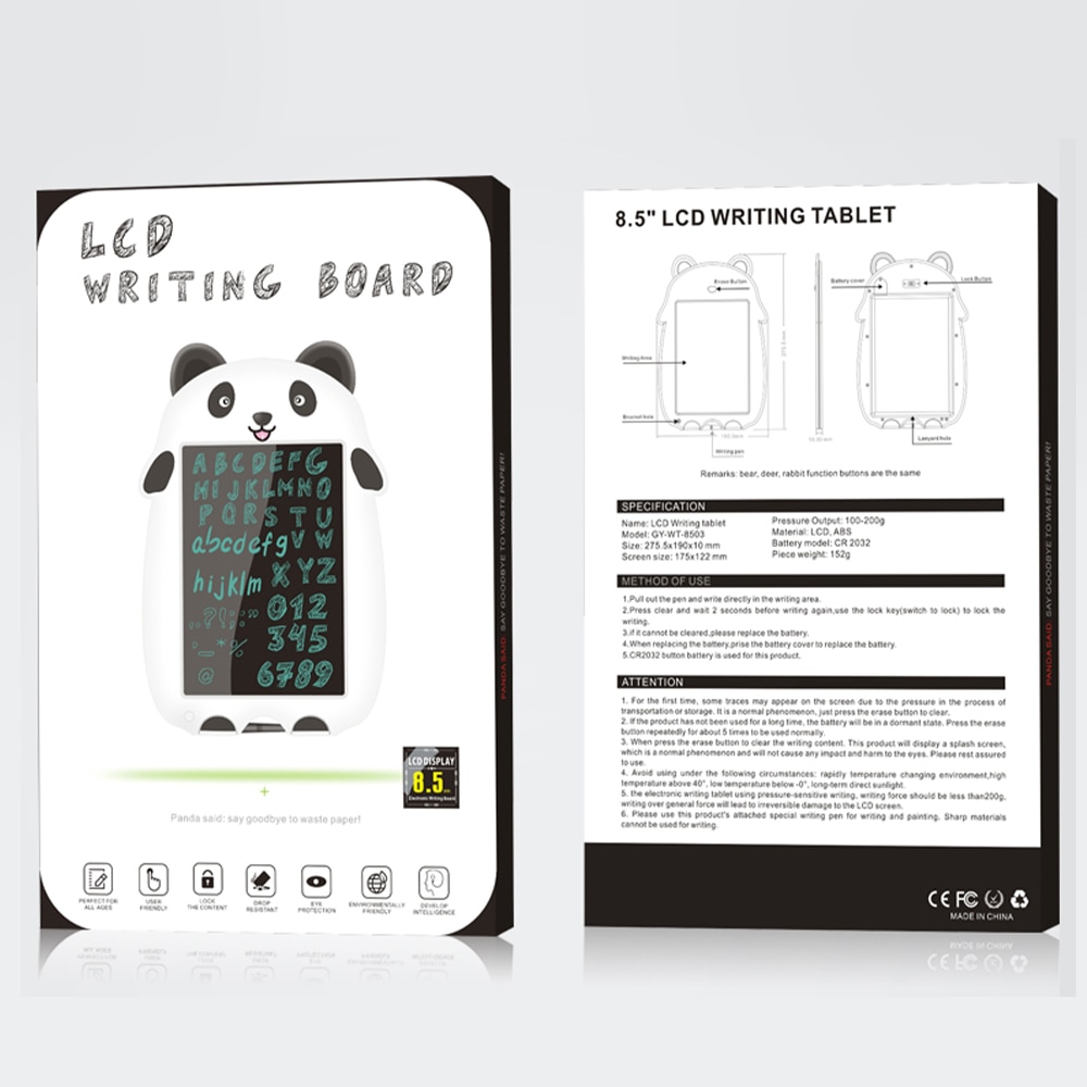 LCD Writing Tablet - 9 Inch Colorful Drawing Board - Educational Toy for Kids - Erasable Message Board