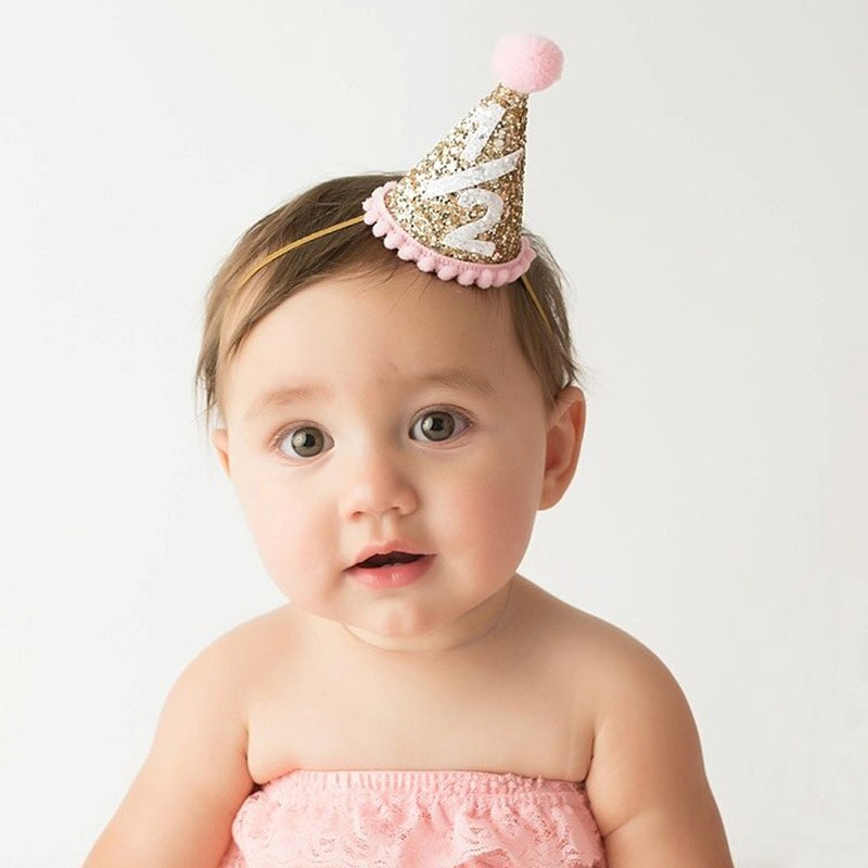 Kleurrijke Glitter Baby Hoofdbanden Driehoek Crown Meisjes Elastische Haarband Baby Peuter Verjaardagsfeestje Hairball Hoofddeksels