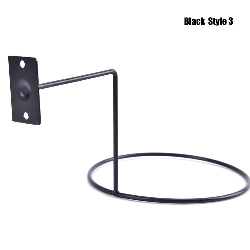 1PC Wall Mounted Helmet Stand Organizer Hanger Hat Cap Storage Display Holder Rack: Black  3