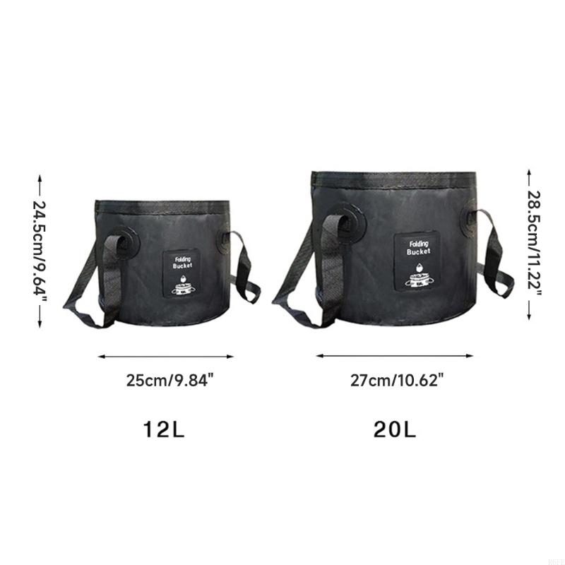 652F MultiPurpose Foldable Pails Bucket Portable Folding Bucket Travel Basins for Hiking, Camping and Outdoor Survival