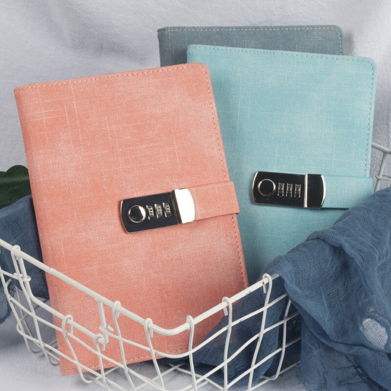 Password Notebook Students Leather Password Travel Retro Loose-leaf Notebook Password A5 Notebook