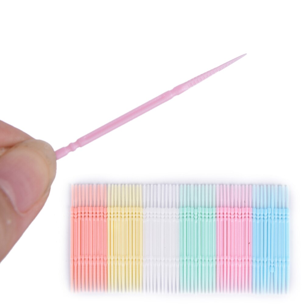 100 Uds mondadientes de plástico, palillos dentales portátiles,