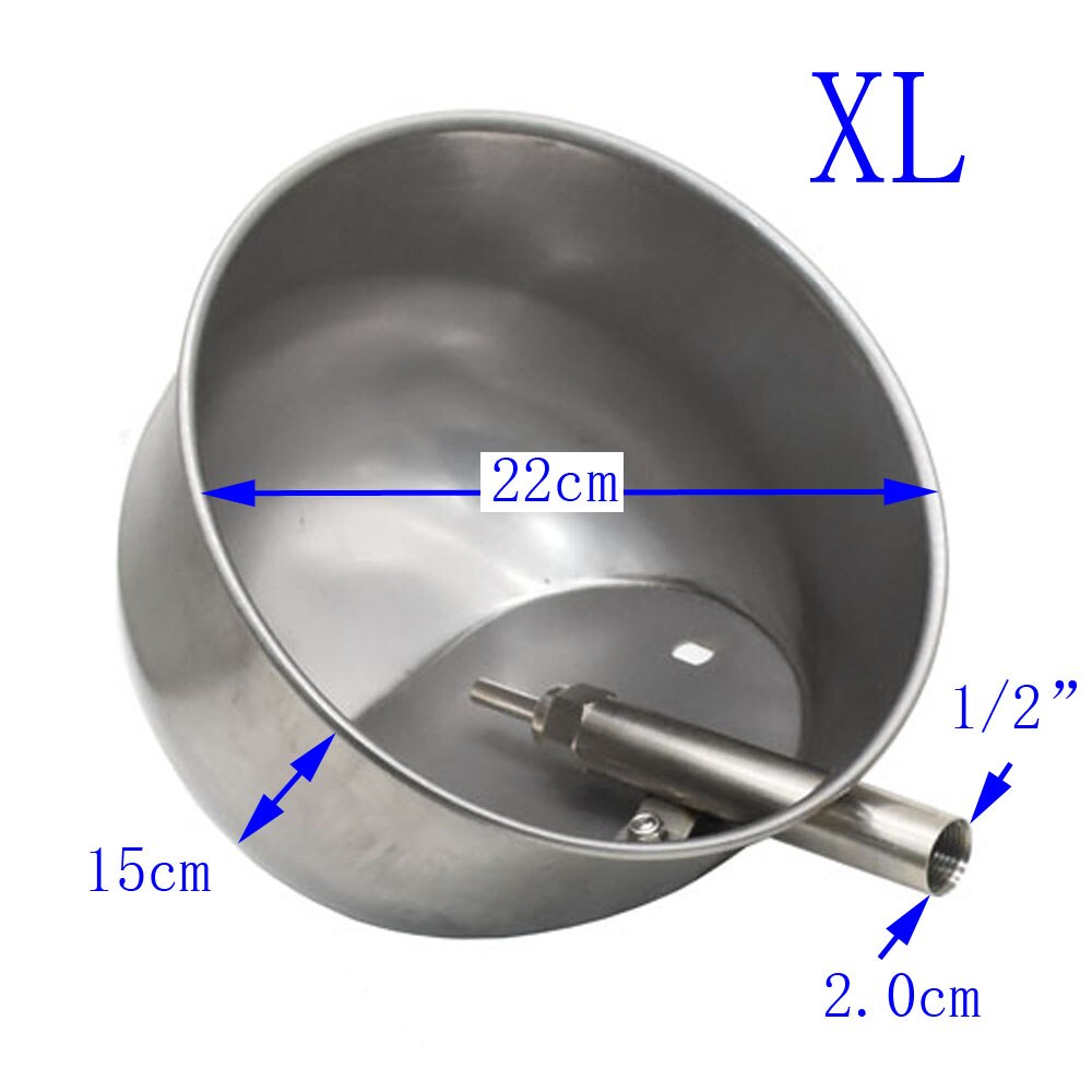 2 Pcs Pig Water Bbowl Stainless Steel Drinking Water Trough Sow Automatic Drinker For Livestock Farm Feeding: XL