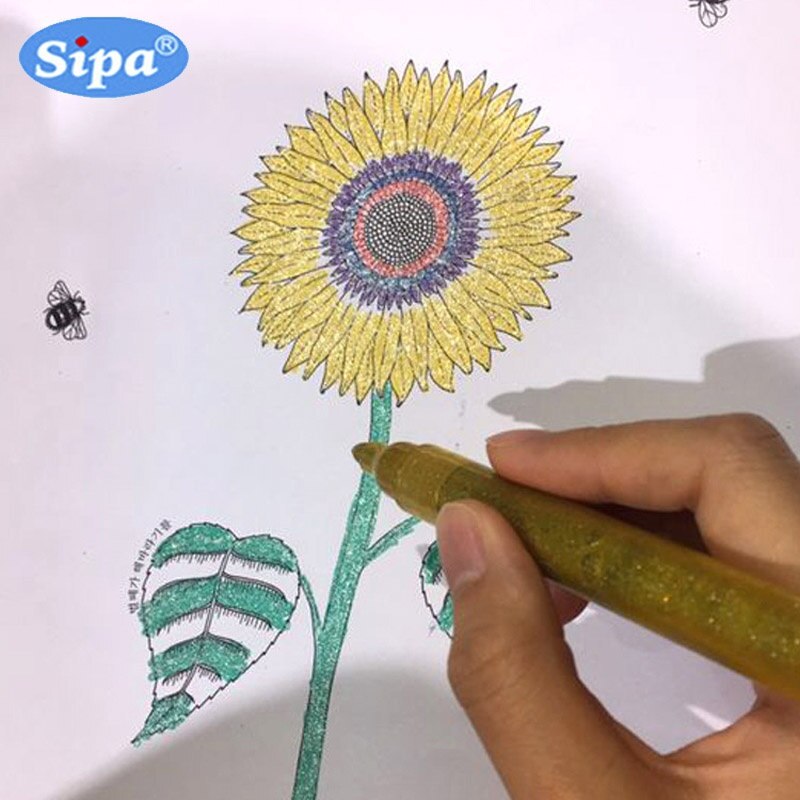 5 stk/sæt metallic tusch glitter magiske tuscher lys funklende farve vandmaling guld metal pen diy til sort papir sten træ