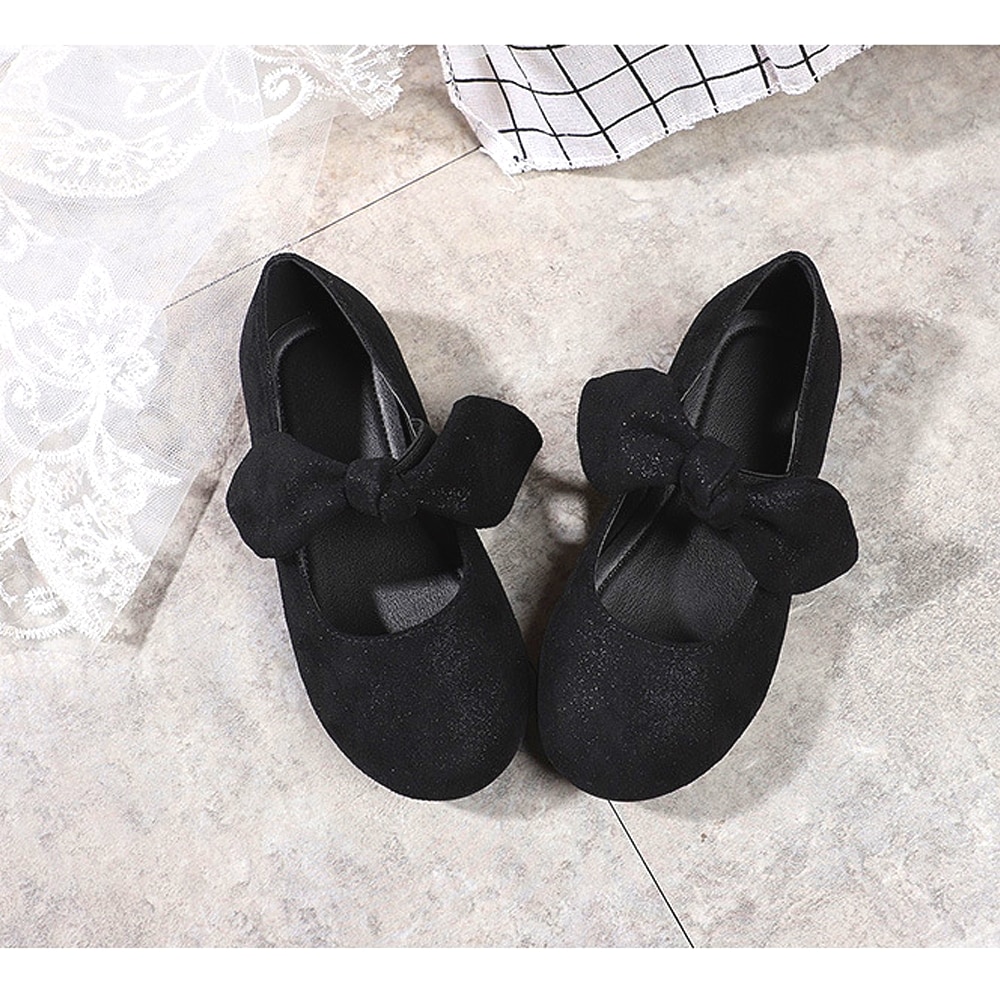 Toddler Girls Butterfly Bow Shoes Flower Girls Kid Pink Princess Flats Shoes Ballet Dancing Black Halloween Valentine's Day Shoe
