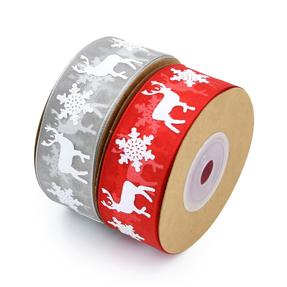 5 rollen kerst bedrukt lint organza linten elanden sneeuwvlok kerstlinten diy inpakfeest kerstdecoratie