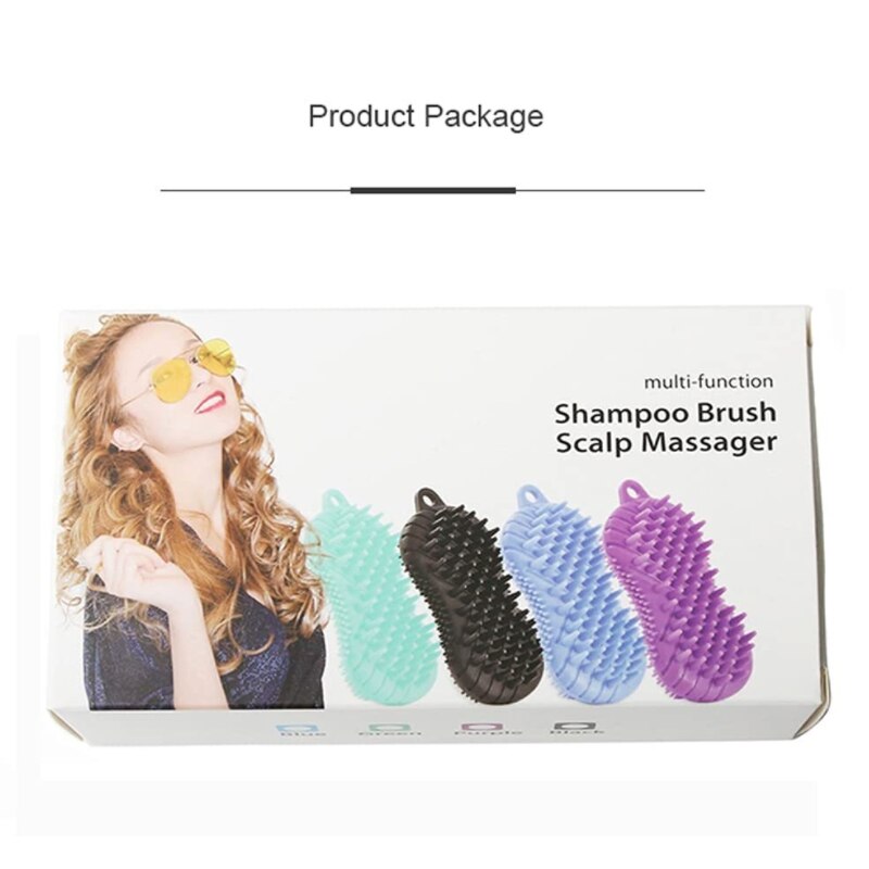 2 pz spazzola da bagno in silicone bifacciale esfoliante lavasciuga doccia bagno shampoo spazzola massaggiatore del cuoio capelluto per la crescita dei capelli