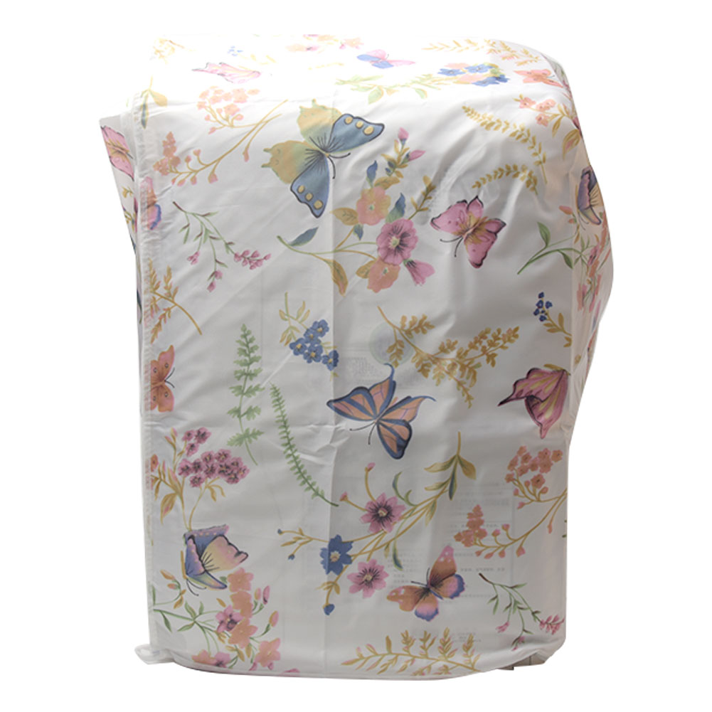 Washing Machine Cover Waterproof Front Loading Zipper Case Floral Printed Easy To Clean Home Dust Proof Accessory Decoration