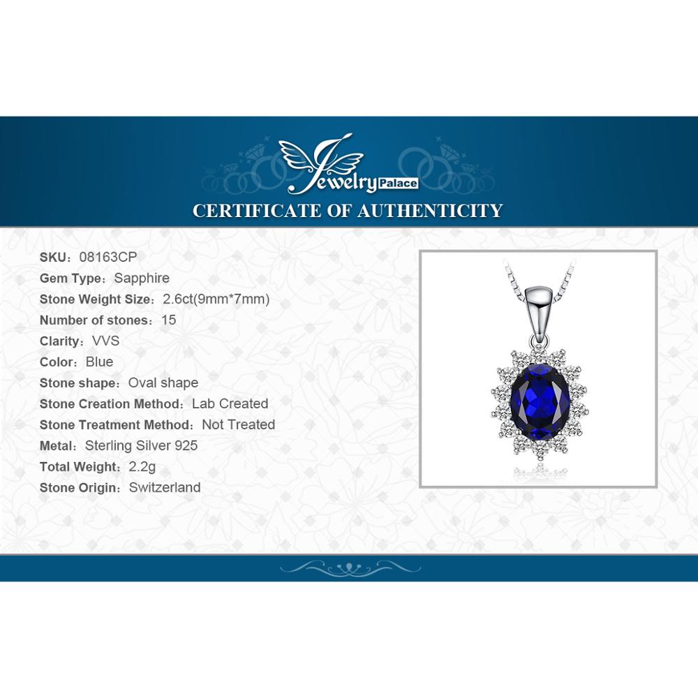 Jewelrypalace Gemaakt Sapphire Hanger Ketting 925 Sterling Zilveren Edelstenen Choker Statement Ketting Vrouwen Zonder Ketting