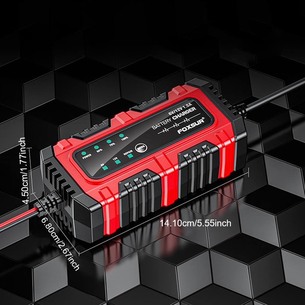 Volle intelligente intelligente Pulsreparatur Blei-Säure-Batterieladegerät 6V/12V 1,5A Mehrfachschutz Auto Motorradbatterie