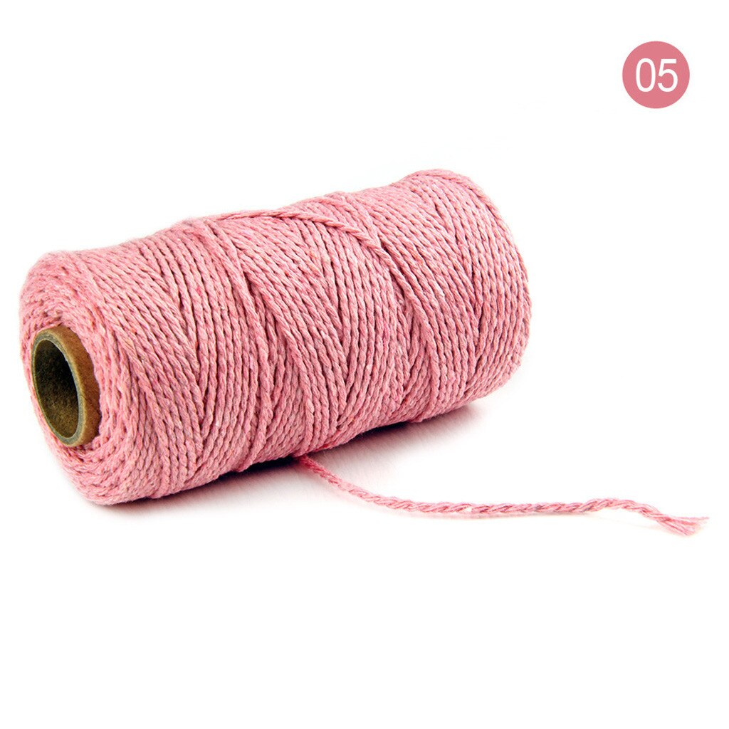 100M Lange/100Yard Pure Katoen Twisted Cord Touw Ambachten Macrame Artisan String 20 Kleuren Kan Worden Gekozen: Pink 