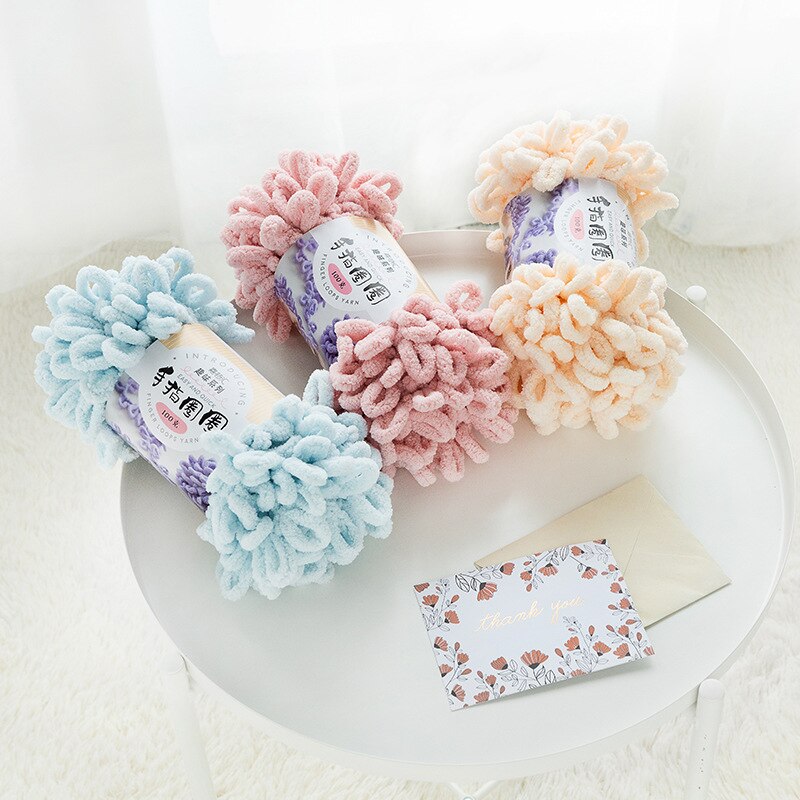 Diy Finger Schleife Garn Hand Strick Heimat Kissen Decke Kreis Linie Dicken Wolle Hand betroffen Gemischt Garn Ring Gesponnen Polyester spielzeug