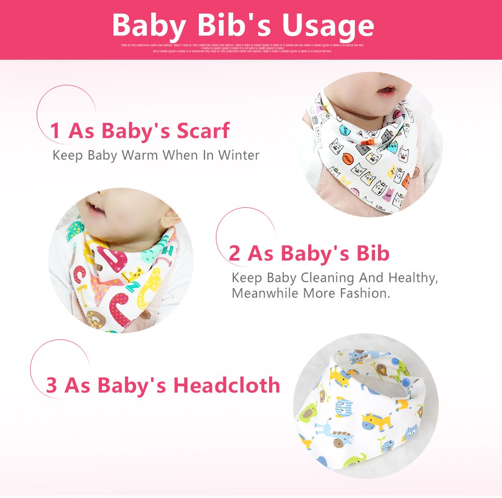 IMBABY 10 unids/lote babero de bebés pañuelo para niña niño 100% algodón Super ajustable comida para bebé babero reutilizable Baberos para niños pequeños