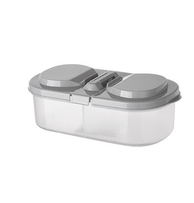 Double grid plastic food storage box transparent Stackable nut storage container with lid candy jar tank refrigerator organizer