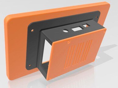 3d udskrivning diy taske til 7 tommer berøringsskærm hindbær  pi 3 b+  beskyttende skal til hdmi kapacitiv berøringsskærm hindbær 3 model b: Orange