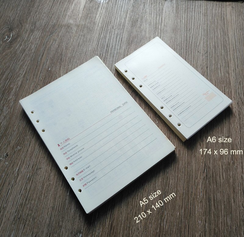 A5 a6 folha solta reenchida bloco de notas de papel almofada de escrita sketchbook compostion livro para caderno planejador livro material escolar escritório