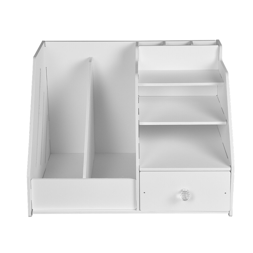 Boek Tijdschrift Houder Desk Organizer Briefpapier Opslag Stand Plank Rack Desktop Bestand Rek Opslag Artefact multi-layer: YELLOW