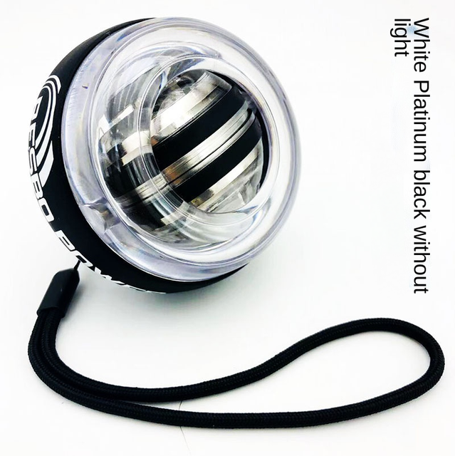 Boule de puissance pour la relaxation des muscles, Gyroscope, LED + compteur de vitesse, exercice de renforcement des mains, Gyro Powerball de Fitness: Black without light