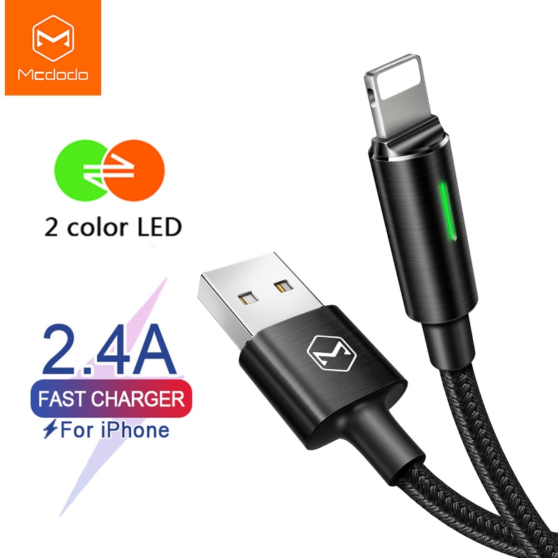 Kabel USB Mcdodo robić iphone'a błyskawica XS Max XR X 8 7 6 6s plus przewód 2A szybki kabel robić ładowania danych automatyczny odłącz kabel ładowarki doprowadziło