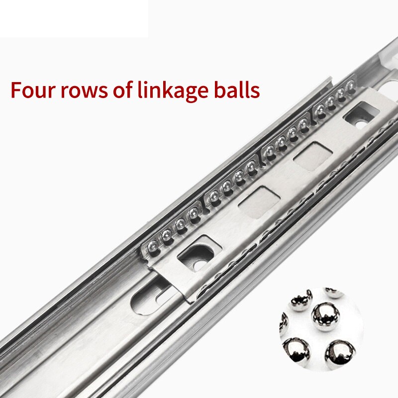 10 " - 22" Rvs Lade Slides Soft Close Lade Track Rail Sliding Drie-Sectie Kabinet Slides meubels Hardware