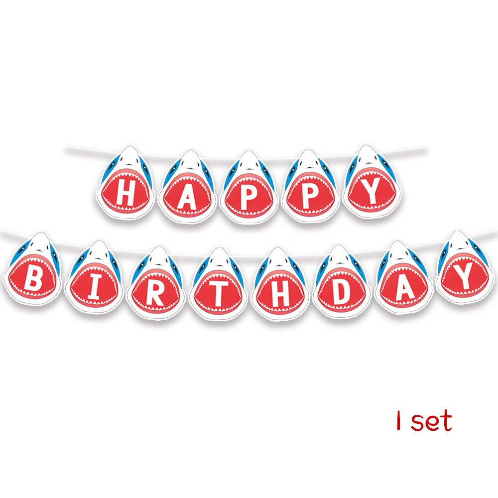 Ocean Shark Disposable Tablecloth 120*180cm Cute Shark Baby Shower Boy Party Decor Shark Cupcake Toppers Supplies: No.15