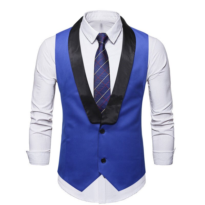 Herre hvid sjalkrave jakkesæt vest chaleco hombre mærke slim fit bryllup vest vest veste til mænd business formel kjole